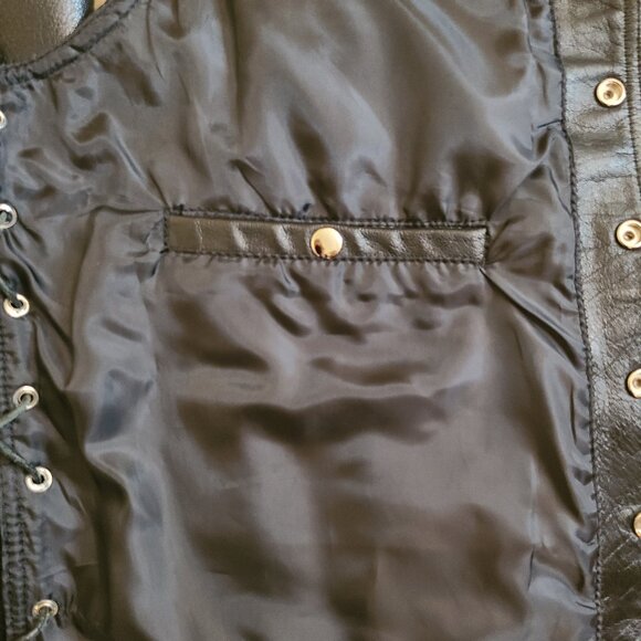 UNIK Premium Black Leather Biker Vest - Picture 9 of 13
